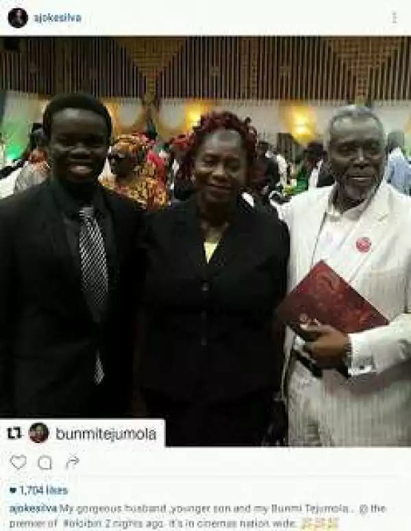 Olu Jacobs Steps Out With His Son For Premiere Of The Movie 
